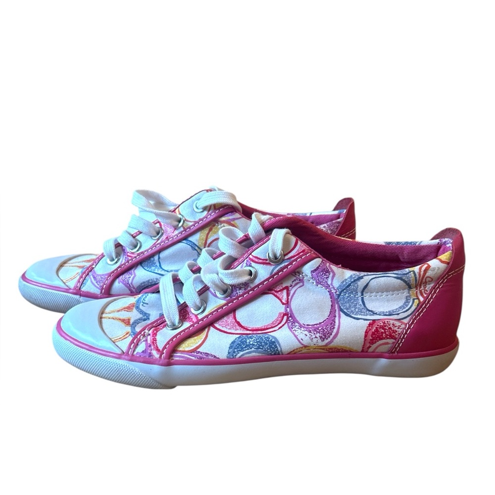 Coach Multicolored Barrett Canvas Leather Sneakers Women’s Size 7 1/2 B